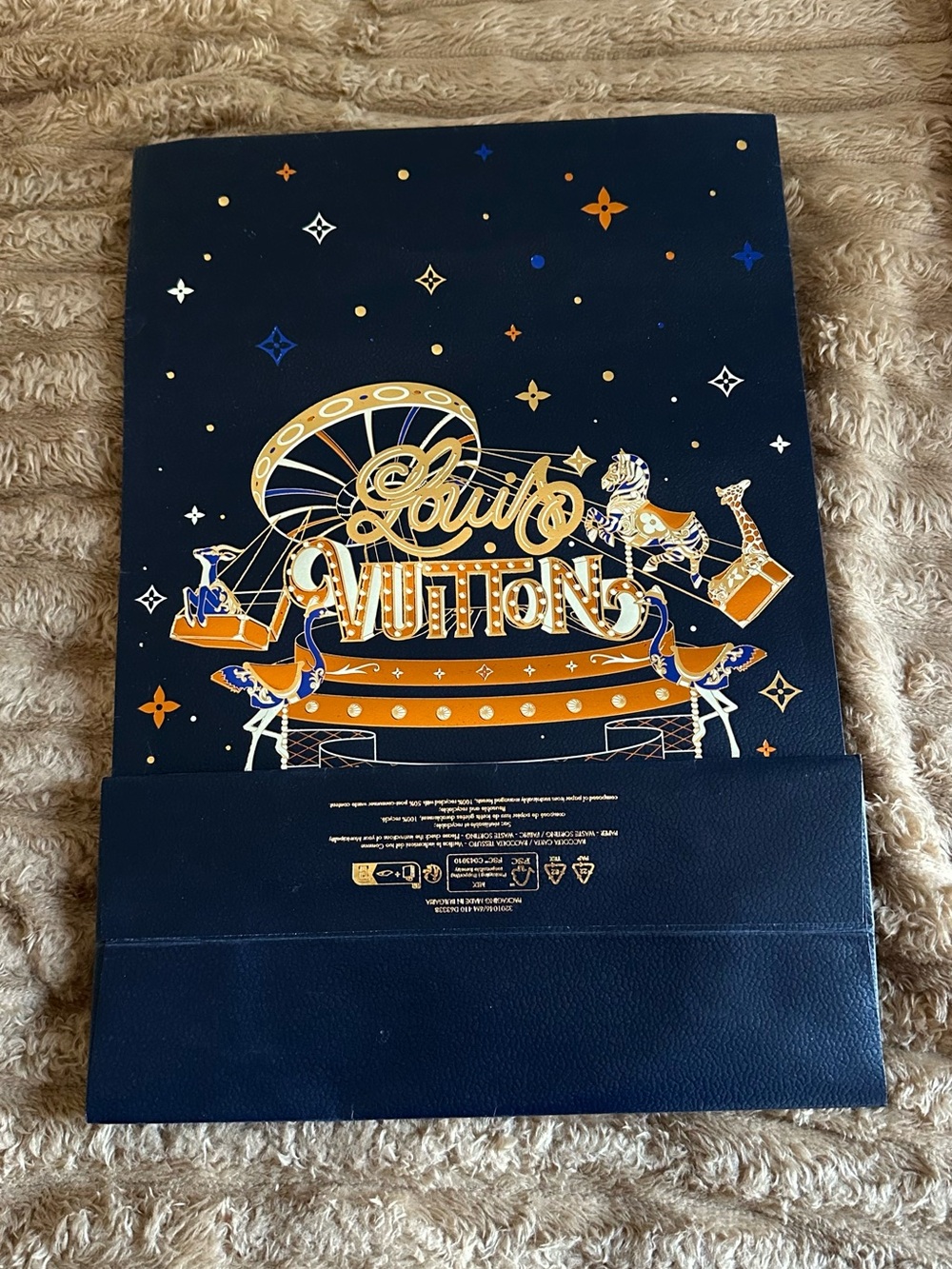 Louis Vuitton Navy and Orange Carousel paper bag